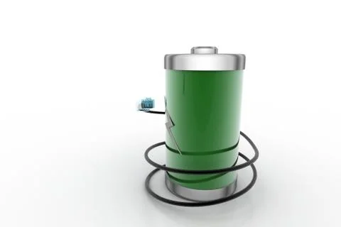 Rechargeable battery with cord wire Free Stock Illustration