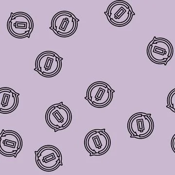 Rechargeable battery line seamless pattern Stock Illustration