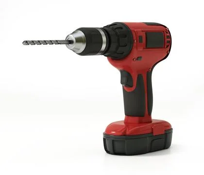 Rechargeable cordless drill isolated on white background. 3D illustration Stock Illustration