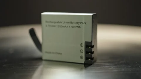 Rechargeable li-ion polymer battery made in China for action camera and sma.. Video stock 270191491