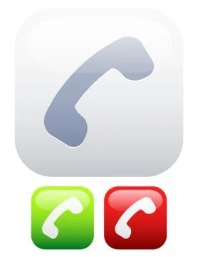 Reciever icon. Pick up, end call or online, offline versions. Stock Illustration