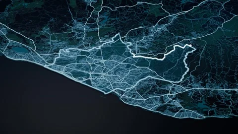 Recife Brazil Glowing Digital Map Animation 4K Video stock 337779586
