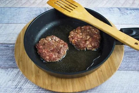 Recipe - Beef Burger Foto stock