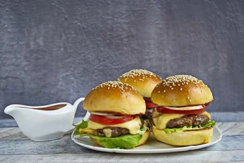 Recipe - Beef Burger Stock Photos