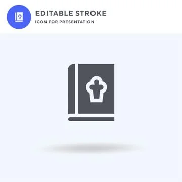Recipe Book icon vector, filled flat sign, solid pictogram isolated on white, Stock Illustration