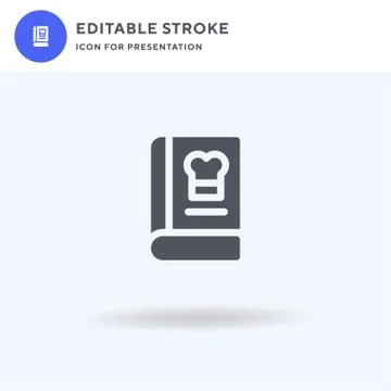 Recipe Book icon vector, filled flat sign, solid pictogram isolated on white, 스톡 일러스트
