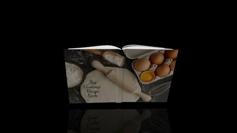 Recipe Book Turns on itself - loop animation Stockbeeldmateriaal 251690261