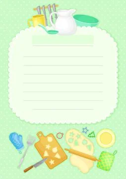 Recipe Card for Notes Making about Food Preparation Vector Template イラスト素材