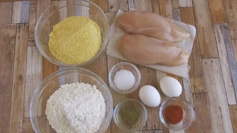 Recipe chicken nuggets cooking process Stock Footage 90395441