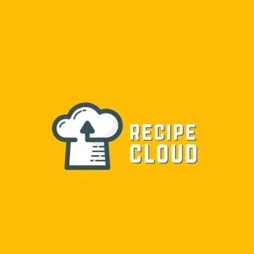 Recipe Cloud Abstract Vector Logo Template. Online Storage Technology Symbol and Stock Illustration