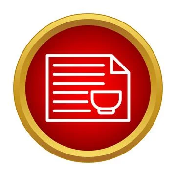 Recipe document icon showing cooking instructions Stock Illustration