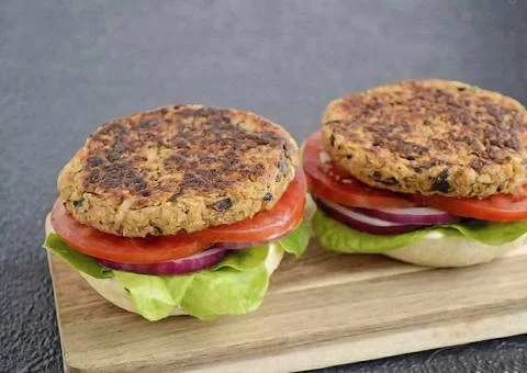 Recipe - Lean Burger Foto stock