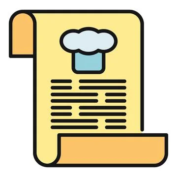 Recipe scroll with chef hat icon concept Иллюстрация
