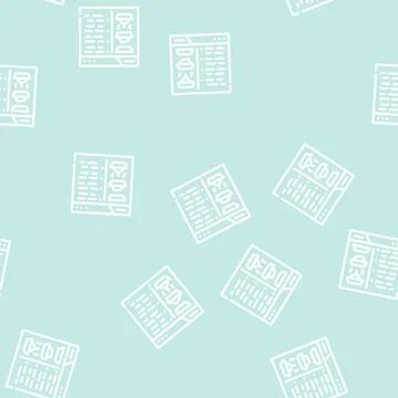 Recipe website line vector seamless pattern Illustrazione stock