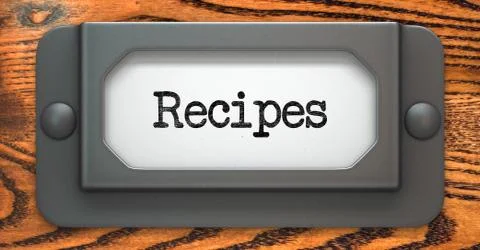 Recipes - Concept on Label Holder. Stock Illustration