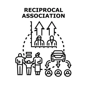 Reciprocal association vector concept illustrating human connections Stock Illustration