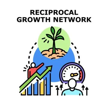 Reciprocal growth network developing business strategy and progress 스톡 일러스트