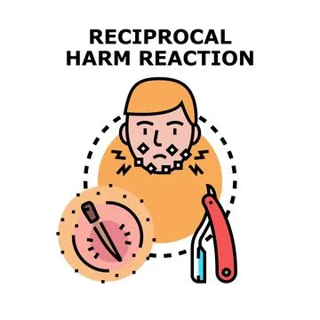 Reciprocal harm reaction causing skin irritation and razor bumps Stock Illustration