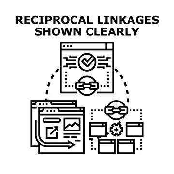 Reciprocal linkages creating strong network connections Stock Illustration
