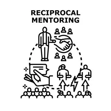 Reciprocal mentoring concept of professional development Stock Illustration