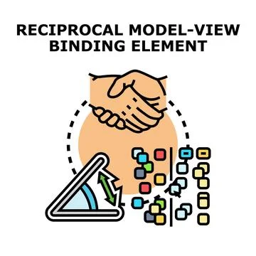 Reciprocal model view binding element concept Stock Illustration