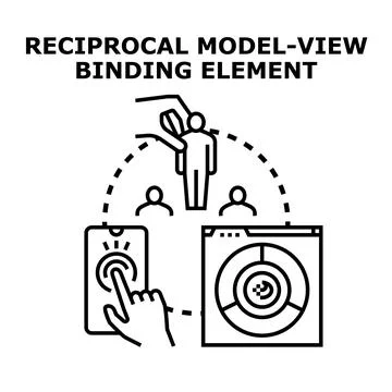 Reciprocal model view binding element concept Illustrazione stock