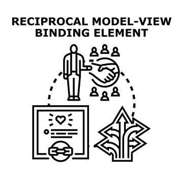 Reciprocal model view binding element concept 스톡 일러스트