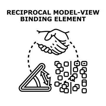 Reciprocal model view binding element concept Stock Illustration