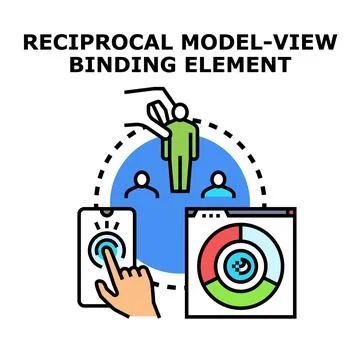 Reciprocal model view binding element concept Stock Illustration