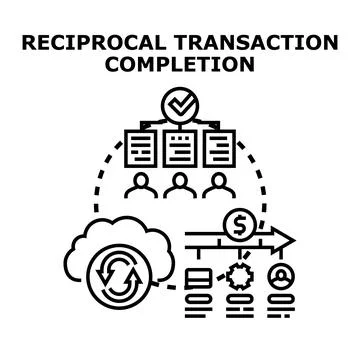 Reciprocal transaction completion process vector illustration イラスト素材