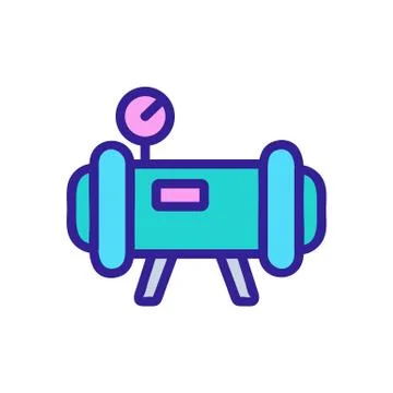 Reciprocating portable air compressor icon vector outline illustration Stock Illustration