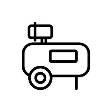 Reciprocating portable compressor icon vector outline illustration Stock Illustration