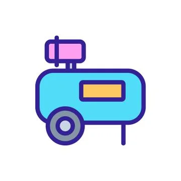 Reciprocating portable compressor icon vector outline illustration Stock Illustration