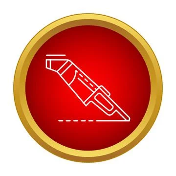 Reciprocating saw cutting a line, featuring a hand tool icon Ilustración de archivo