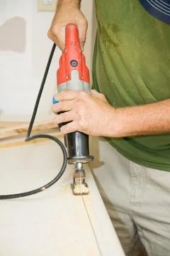 Reciprocating Saw on Laminate Stock Photos