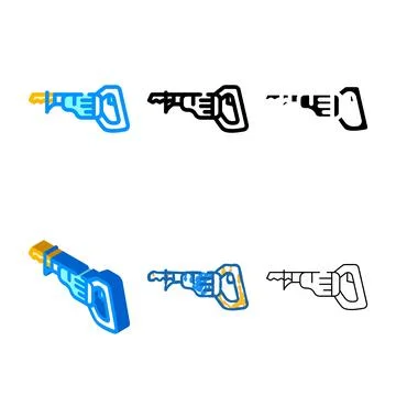Reciprocating saw tool variations color icon vector Stock Illustration