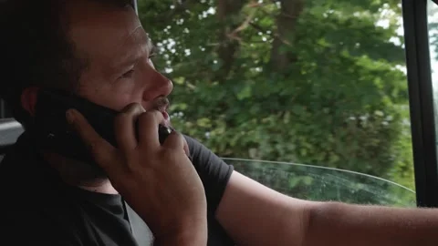 Reckless Courier Using Phone While Driving – Traffic Violation Stock Footage 303503129