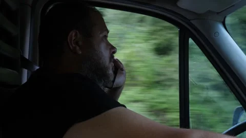 Reckless Courier Using Phone While Driving – Traffic Violation Stock Footage 305066898