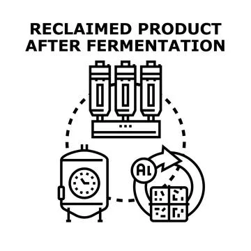 Reclaiming products after fermentation process cycle Stock Illustration