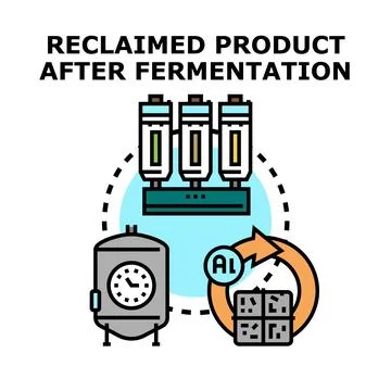 Reclaiming products after fermentation process cycle Stock Illustration