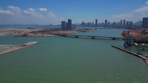 Reclamation transforming coastal development. Nice aerial view Nice aerial view Stockbeeldmateriaal 333414562