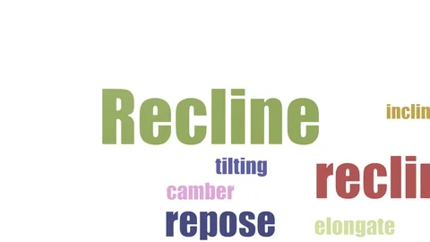 Recline Tagcloud Animated On White Background Stock Footage 107216893