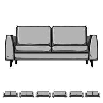 Recliner couch leather cartoon vector graphic Stock Illustration