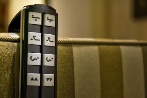 Reclining Bed Remote Bedside Clipped Household Object Buttons Stock Photos