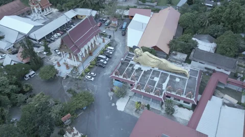 Reclining Budda &amp; Temple Stock Footage 296138451