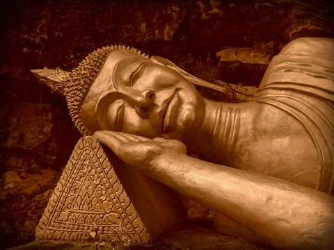 Reclining buddha statue Stock Photos