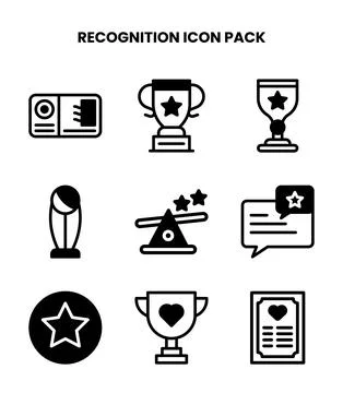 Recognition DuoTone Icons Pack Stock Illustration