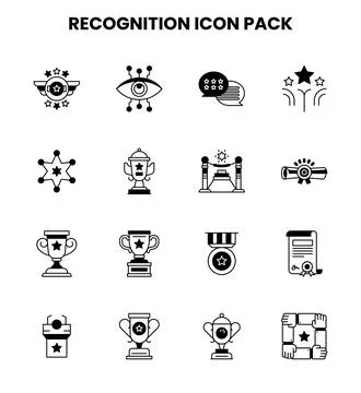 Recognition DuoTone Icons Pack Illustrazione stock