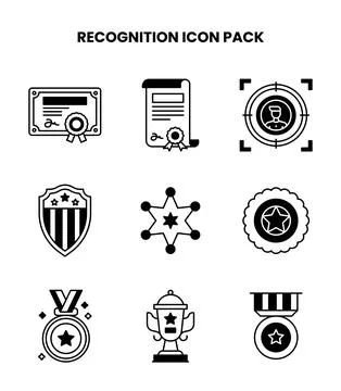 Recognition DuoTone Scalable Icons Pack Stock Illustration