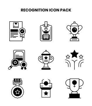 Recognition DuoTone Vector Icons Pack Stock Illustration